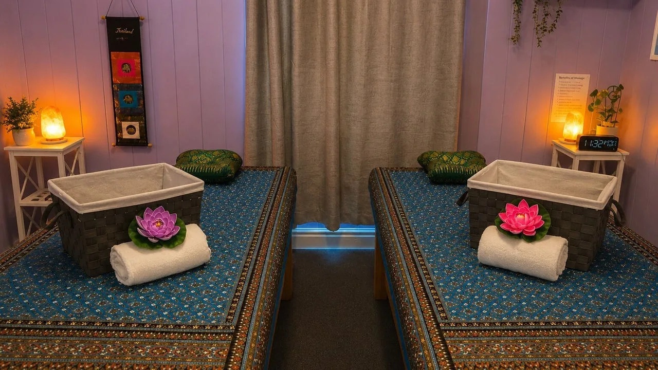 Couples massage room at Essence Thai in West End