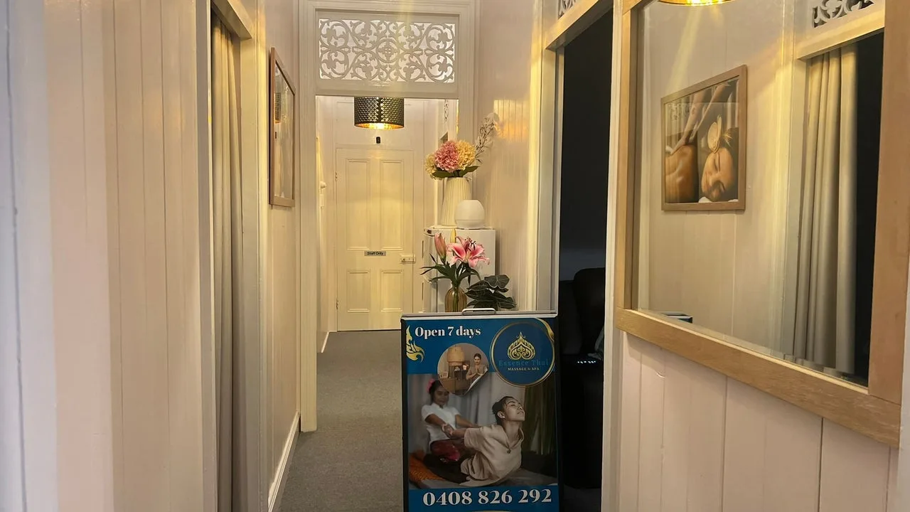 Hallway to the treatment rooms at Essence Thai
